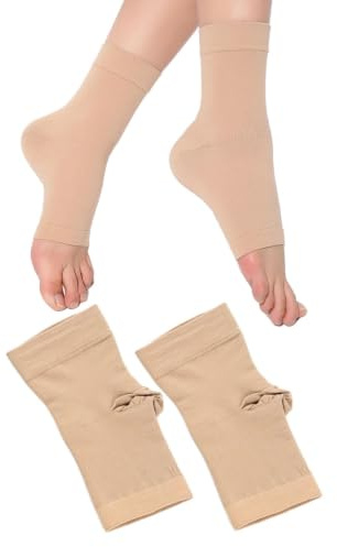 Miiqxx 2 PCS Ankle Compression Socks for Swollen Feet,Compression Ankle Socks for Women and Men,Achilles Tendon Support Sock for Sport Arthritis Pain Relief (L)