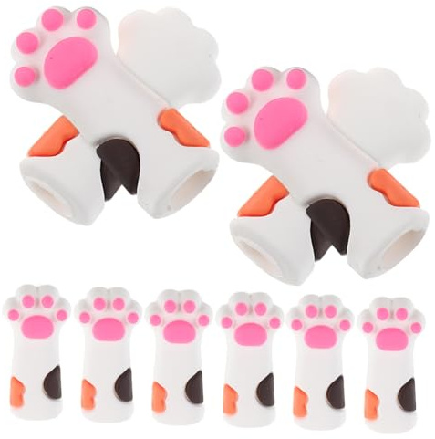 EPIGEIST 10 Piezas de Silicona para Herramientas de Manicura Fundas Elásticas Forma de Pata de Gato para Tijeras Corta Cutículas y Pinzas Reutilizables y Resistentes al Desgaste