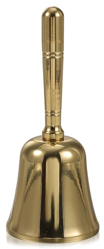STOBAZA Cloche à Main en Laiton Moyen Sonnette d'Hôtel Restaurant Clochette Vintage Artisanale pour Service Réception la Cuisine ou Bar