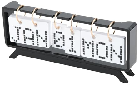Desk Turnover Calendar, TV Cabinet Acrylic Calendar, 6x4in Daily Desktops Display for Home, Standing Calendars with Turn Page Month Date Week, Office Desks Organizer Decoration, Desktop Table