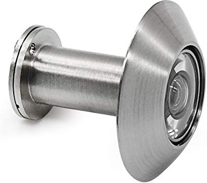 Earl Diamond - Door Viewer Peephole, Solid Brass 200-Degree Security Peephole with Heavy Duty Rotating Privacy Cover for for 1-3/8 to 2-1/6 Doors for Home Office Hotel - Satin Nickel