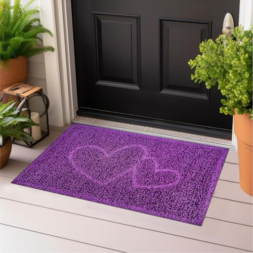 Majo Lifestyle Floor Mats Indoor and Outdoor Use – Robust Rubber Front Door Floor Mats – Bathroom Rug – Doormat Gift – Pet Mat – Welcome Door Mat Outside (Purple)