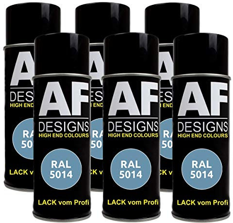 Alex Flittner Designs 6X Ral Pintura en Espray Pintura Coche Laca Colorida Lata de Aerosol RAL5014 Azul Paloma Brillante