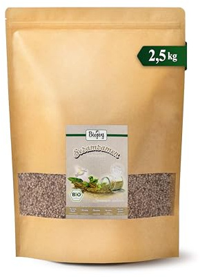 Biojoy Semillas de Sésamo BÍO sin pelar (2,5 kg), crudas y enteras