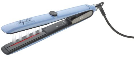 GAMMAPIU’ Piastra per Capelli Professionale Vapor Styler Infrared Azzurro, Piastra a Vapore, Display LCD, Effetto Liscio a Lungo, Temperature Regolabili, Riscaldamento Rapido