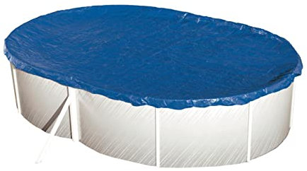 POWERHAUS24 Lona de Verano Extra para Piscinas ovaladas y octavas, máx. 550 x 360 cm, con cordón y trinquete