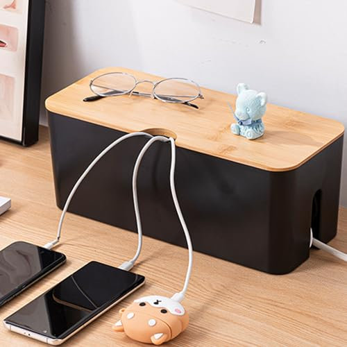 JIAMIAN Boîtes De Rangement, Cable Storage Box, Boîtes Rangement Câbles, Cordon Multiprise Cache Boîte, Organisateur De Câble, pour Dissimuler Multiprises Et Câbles(B)