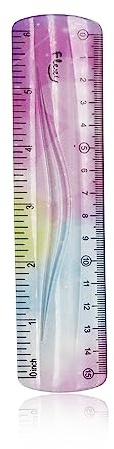 Flexible Ruler 15cm, Bendy Ruler School, Shatterproof Plastic Ruler – Soft Bendable Dual Scale Measuring Tool for Kids, Classroom, Art & Drafting with Gradient Colors A7JBWQZC (15)