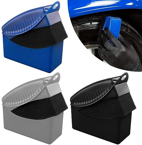 Nizirioo Tire Dressing Applicator Pad: 3 pezzi Spugna per la pulizia dell'auto con coperchio Spugna di applicazione Gel lucido per pneumatici Cura dei pneumatici per auto, Strumenti di pulizia