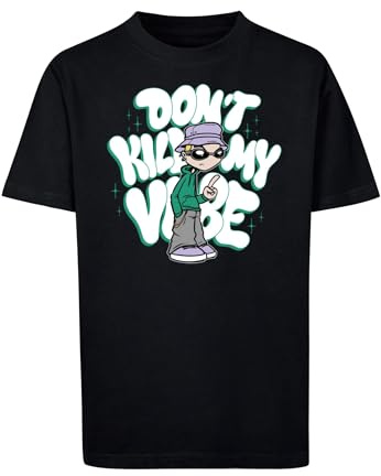 Mister Tee Unisex Kids MTK251-Kids Don't Kill My Vibe Tee T-Shirt, Black, 134/140