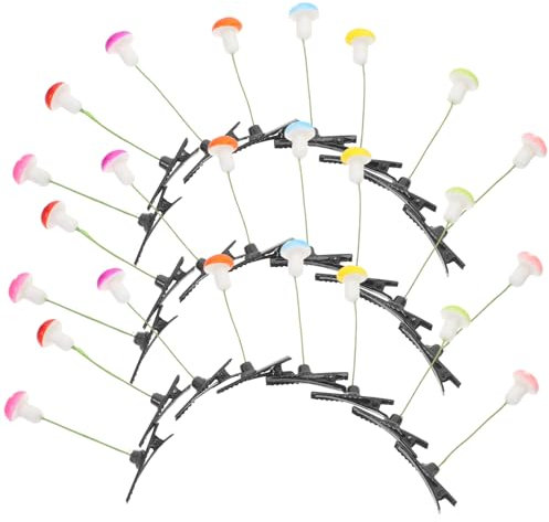 NULYLU 30 Pièces Pince à Cheveux Citronnier Grandes Pinces à Cheveux Pour Femmes À Thème Pousse De Pince à Cheveux Cosplay Champignon Briller Barrette Filet Plastique Et Alliage De Zinc