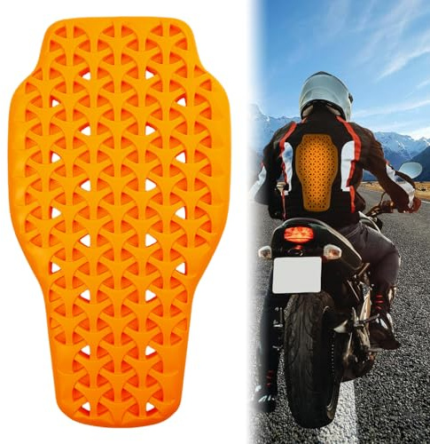 Paraschiena moto 42 x 23 cm, inserto paraschiena, paraschiena rimovibili certificati, traspiranti, paraschiena sci per protezione guida, ciclismo, arancione