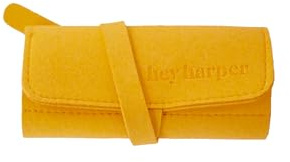 Hey Harper Travel Jewelry Organizer Roll – Compact Storage Pouch for Rings, Earrings, Necklaces & Bracelets – Foldable Case for Women (Included Only Roll) (Mustard)