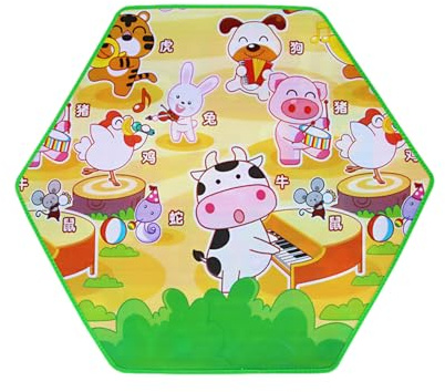 FxaumsGxuk Hexagon Playpen Mat Babies Crawling Mat, Cartoon Hexagon Educational Waterproof Mats, Shockproof Hexagon-Playpen Mats for Babies Crawling for Baby Girls Boys