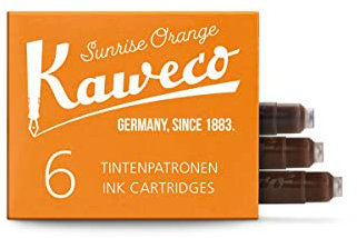 Kaweco Tintenpatronen im 6er-Pack Sonnenorange Sunrise Orange I hochwertige Premium Tinte für Füllhalter mit kurzen Standardpatronen | vegan tierversuchsfrei wasserlöslich