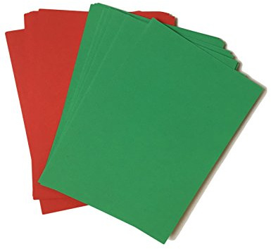 House of Card & Paper Tarjeta de Navidad A4 (210 x 297 mm), color rojo y verde (paquete de 100 hojas)