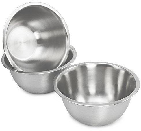 com-four® 3-teiliges Schüsselset aus Edelstahl - Salatschüssel - Chipsschüssel - Rühschüssel - Servierschüssel - Dekoschüssel (03 Stück - Ø 20cm)