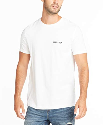 Nautica Men's Short Sleeve Crew Neck T-Shirt, Bright White Solid, XL