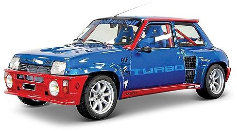 Bburago Renault 5 Turbo, 1:24 Scale Diecast Car, Detailed Replica with Opening Doors, Available in Blue and Red, Officially Licensed by Renault, Recommended Age 3+ Years