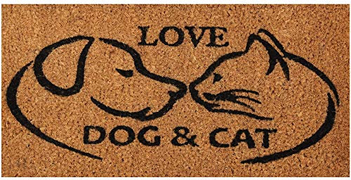 Bestgoodies Felpudo de fibra de coco marrón, 25 x 50 cm (perro y gato), otros diseños disponibles