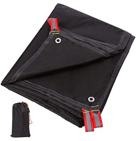REDCAMP Ultralight Tent Footprint, PU 2000 Waterproof Camping Tent Tarp with Drawstring Carrying Bag for Ground Camping Hiking (106x83 UL Black)