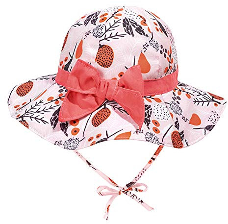 Happy Cherry - Enfant Chapeau de Soleil Fille Garçons Bébé Bob Anti-UV UPF 50+ Été Chapeaux Plage pour Vacances Voyage Bonnet Pliable Protection Soleil UPF 50 Hat Respirant - Rose - 4-6 Ans