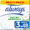 Always Ultra Binden Damen Gr. 3, Cotton Protection Night, 48 Damenbinden mit Flügeln (3 x 16 Stück), Monatspaket, ultradünn und super absorbierend