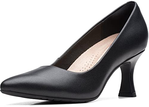 Clarks Women's Kataleyna Gem Pump, Black Leather, 6 UK