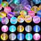 170 cuentas de cristal Aurora mate, cuentas redondas esmeriladas de 8 mm/6 mm, brillo refractivo para hacer joyas, manualidades