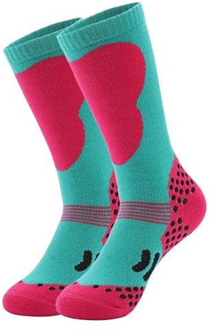 Petalum Kinder Kniestrümpfe Skisocken Mädchen Jungen Warm Baumwolle Wintersock Thermosocken Outdoor Socken Skating Wandern Winter