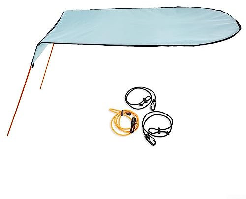 TaiCha Bootsüberdachung, universal, einzelnes Kajak, Kanu, Markise mit Aufbewahrungstasche für Kajak, Boot, Kanu, 125 x 110 x 65 cm, hellblau