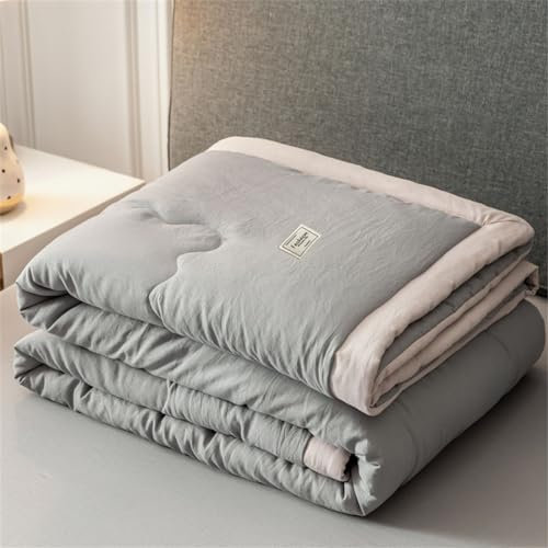 Odot Quilted Bedspreads Single Double Super King Size, Quilted Bed Throws Soft Lightweight Reversible Quilted Coverlets Comforter Sofa Bed Cover for All Season - Solid Color (150x200cm,Gray)