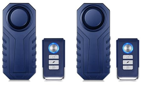 ZEXMTE Fahrradalarmanlage, 2er Pack, 113 dB lautes drahtloses Anti-Diebstahl-Gerät Fahrrad-Motorrad-Alarmanlage Auto-Wasserdichtes Fahrrad-Alarmsystem mit Fernbedienung (Blau)