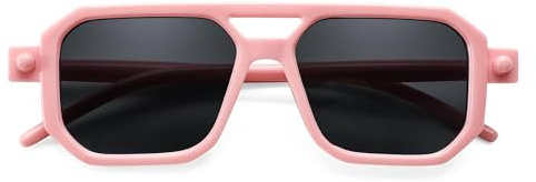 FEISEDY Toddler Sunglasses, Vintage Pilot Square, Flexible TPEE Kids Shades for Boys Girls Age 0-6 B0188