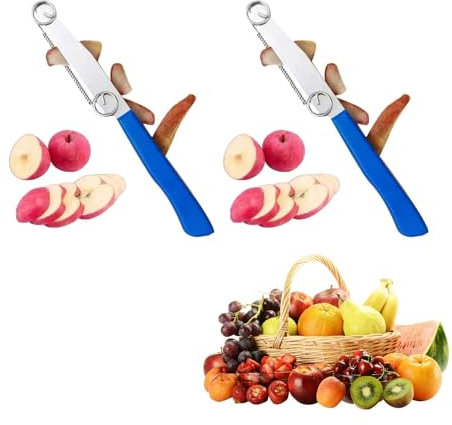 2 Stück Giovannis Messer,Zaubermesser Giovanni Messer,3-in-1 Kompatibel Green Elephant Messer,Greenelephant,Schnellschneidemesser,Zaubermesser Italien,Magic Tool