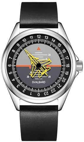 Svalbard Flight AB15 Swiss - Reloj Pilot de cuarzo y acero negro zafiro para hombre, gris, Pulsera