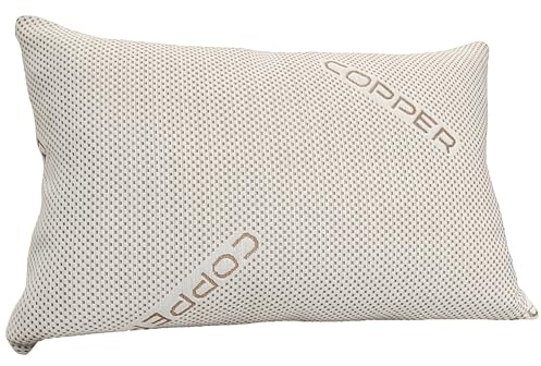 Olivia Rocco Copper Infused Memory Foam Pillow Anti-Ageing Wrinkle Comfy Hypoallergenic Therapy Head & Neck Support Bed Pillow