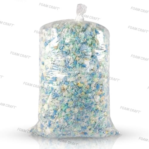 FOAM CRAFT® Shredded Foam Crumbs Soft & Comfortable Bean Bag Chair Filler, Multi Color High Density Foam Flakes Stuffing for Pillow, Dog Bed, Futon, Couch Cushion (2, Kilograms)
