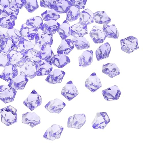 QUARKZMAN 200pcs Piedras de Hielo Falsas de Acrílico Violeta, Cristales Gemas, Diamantes Falsos Destellantes de Hielo Triturado para Rellenar Jarrones