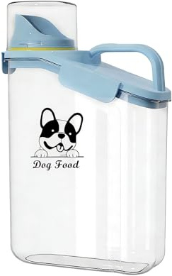 ZoeQide Boîte de rangement de nourriture pour chien - 2,8 l - Récipient de nourriture hermétique pour chien - Boîte de rangement étanche - Pour chien - Sans BPA - Plastique transparent - Bleu