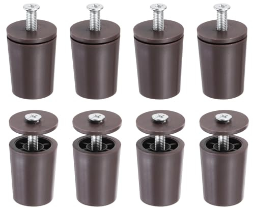 QUARKZMAN Topes Persianas, 8 Pcs Topes para Persiana Enrollables, Fabricados en Plástico con Arandelas y Tornillos, Recambios para Láminas de Persiana (28cm, Marrón)