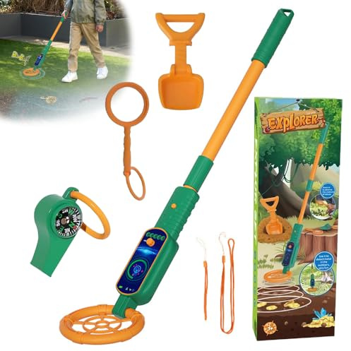 Hojalis Détecteur De Métaux Pour Enfants, Détecteur De Métaux Enfant, Détecteur De Métaux,Détecteur D'or Léger Réglable De 60 à 80cm,Détecteurs De Métaux électriques Pour Extérieur,Cadeau Anniversaire