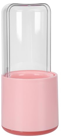 Hemobllo Porta-pennelli per trucchi con coperchio, colore rosa, organizer per cosmetici per tavolo da toeletta e casa