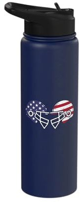 US Flag American Football Helmets Patriotic Men Women Kids Stainless Steel Insulated Water Bottle