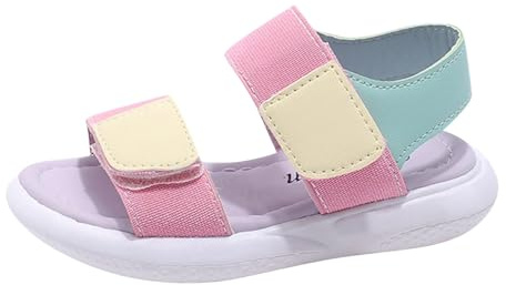 Genérico Sandalias para niñas Tacones con punta cerrada Zapatos de boda lentejuelas pequeños infantil elegante brillo (27)
