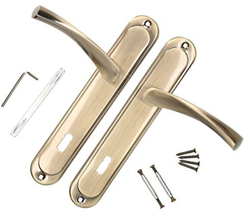 KOTARBAU Türdrücker 72 mm BB Türgriff Patin Türbeschlag Türklinke Drückergarnitur Langschild Türdrückergarnitur Innentür Außentür Handgriff Torbeschlag