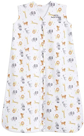 HALO Baby Sleeping Bag | 0.5 TOG SleepSack | 100% Cotton, Jungle Sleeping Sack For Newborn Babies | Easy Zip Access Nappy Change | Unisex, Boys & Girls, 6-18 Months