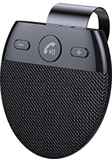 Riloer Kit mains libres de haut-parleur de voiture Bluetooth sans fil, commande vocale de pare-soleil de voiture mains libres Bluetooth multipoint mains libres