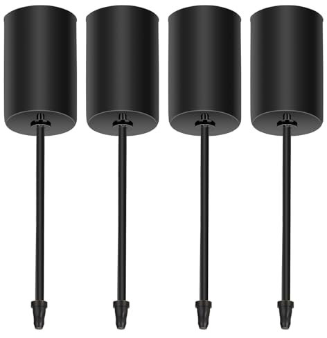 LVZONGXIN - 4 portacandele per candele a stelo [20 – 23 mm], con spina, decorazione nordica adatta per il fai da te, colore nero