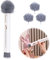 Plumero Atrapapolvo Cepillo Polvo Limpieza - 2 en 1 Brocha para Polvillo de Microfibra con 3 Cerdas de Repuestos para Persianas, Muebles, Teclados, Coche, Longitud Retráctil 21-25 cm, Blanco
